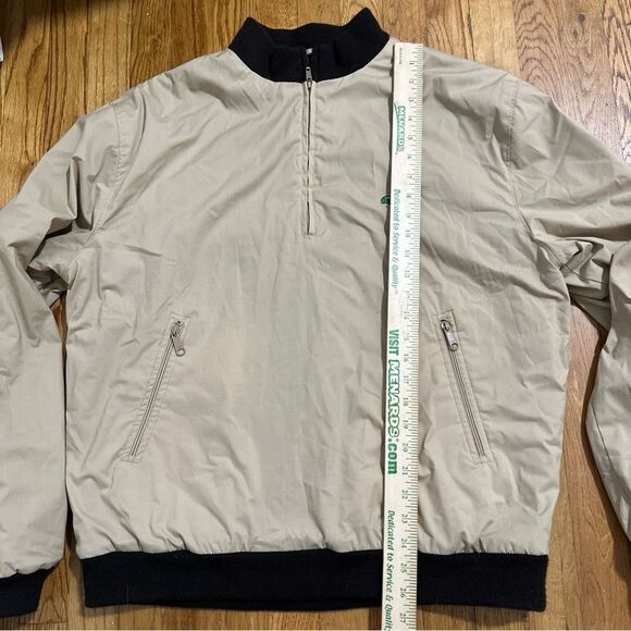 Lacoste Men's Tan bomber Jacket 1/4 zip vintage sz Large - Picture 6 of 15